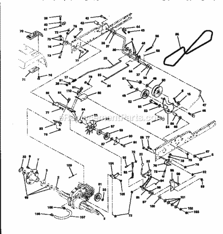 Page E Diagram and Parts List for 917250781  Craftsman Lawn Tractor