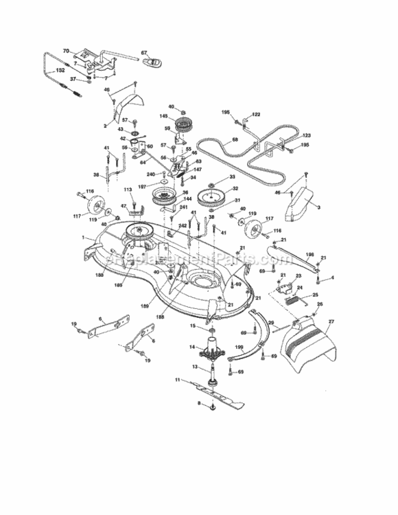 Page M Diagram and Parts List for 917250830  Craftsman Lawn Tractor