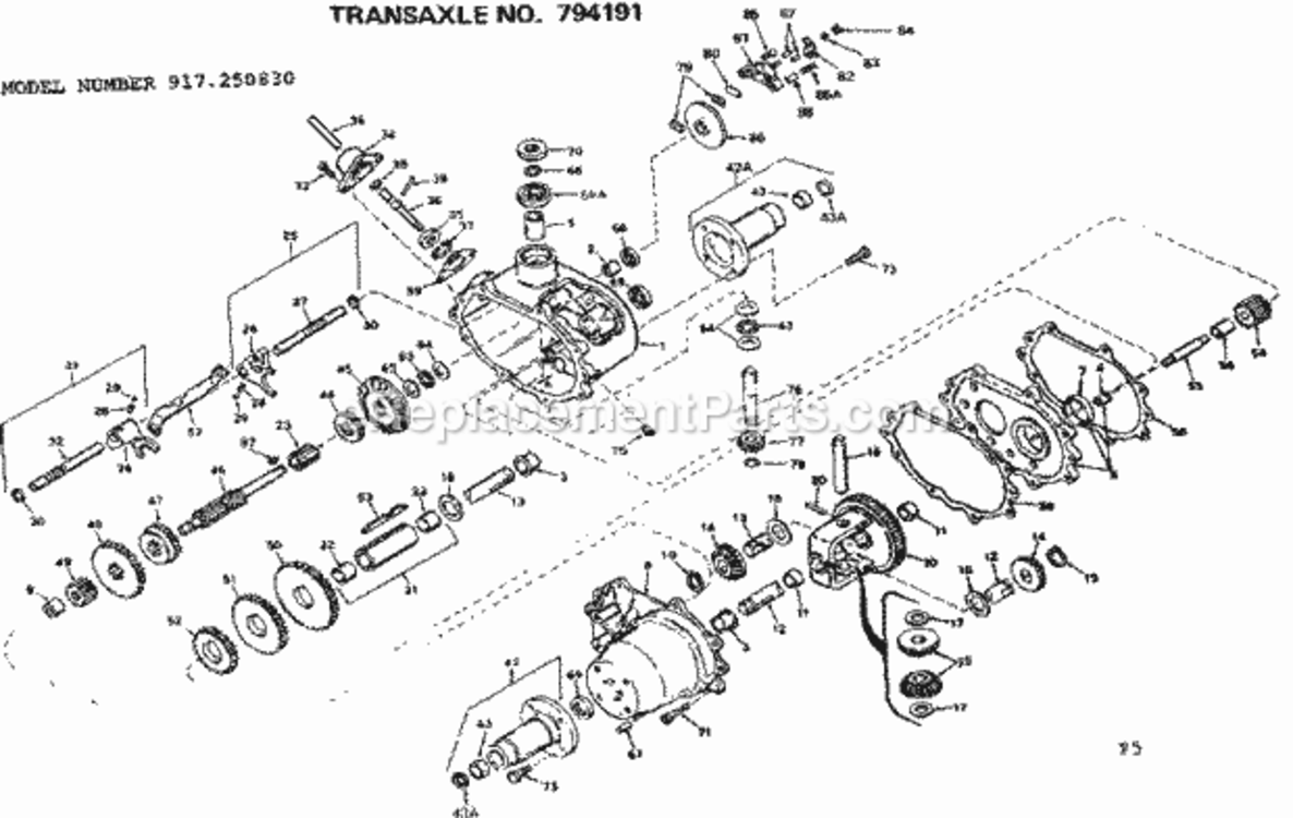 Page F Diagram and Parts List for 917250830  Craftsman Lawn Tractor