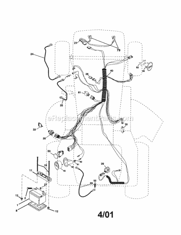 Page A Diagram and Parts List for 917250980  Craftsman Lawn Tractor