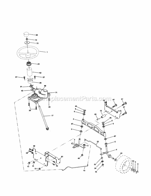 Page D Diagram and Parts List for 917250980  Craftsman Lawn Tractor