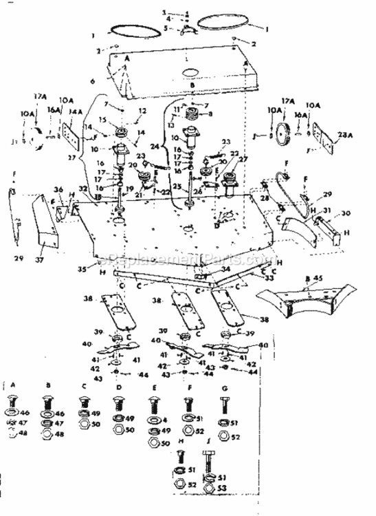Page A Diagram and Parts List for 917251030  Craftsman Lawn Mower
