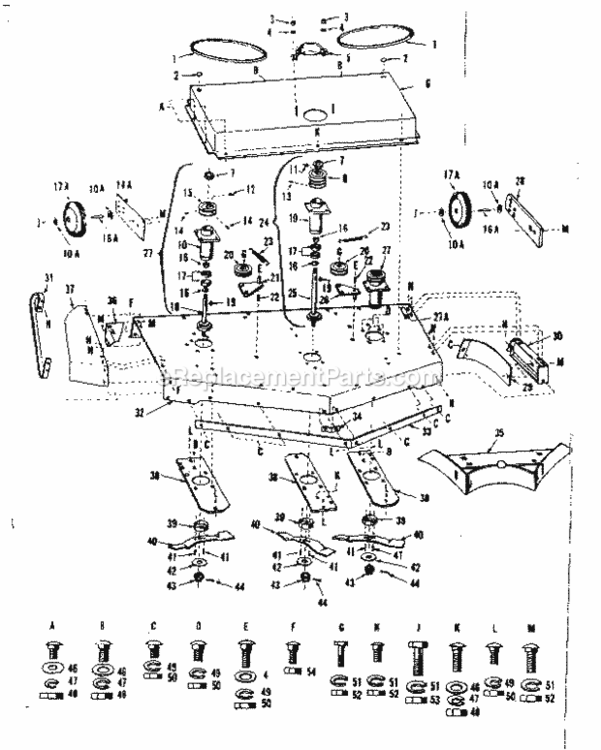 Page A Diagram and Parts List for 917251042  Craftsman Lawn Mower