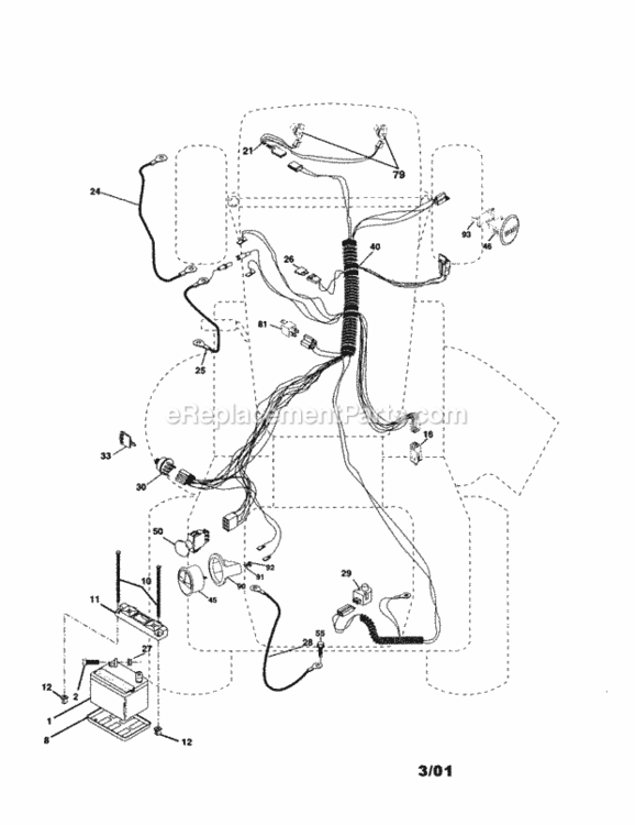 Page A Diagram and Parts List for 917251120  Craftsman Lawn Tractor