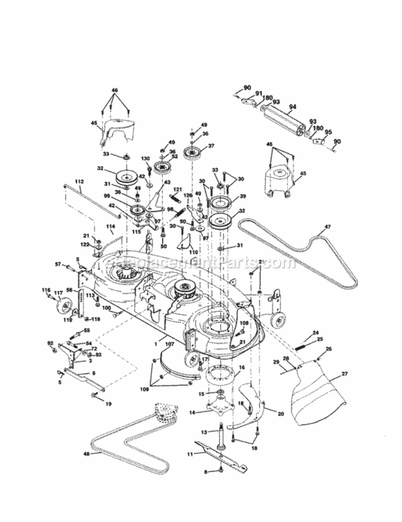 Page J Diagram and Parts List for 917251120  Craftsman Lawn Tractor
