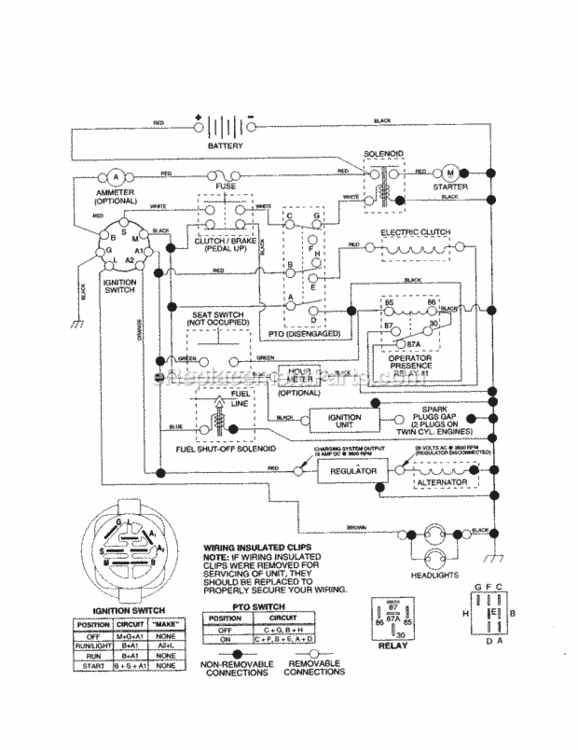 Page K Diagram and Parts List for 917251120  Craftsman Lawn Tractor