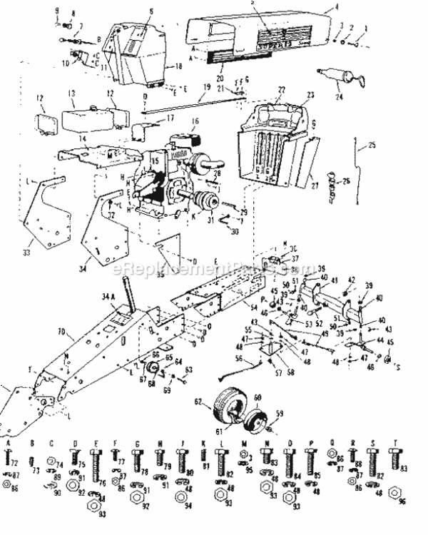 Page A Diagram and Parts List for 91725121  Craftsman Lawn Tractor
