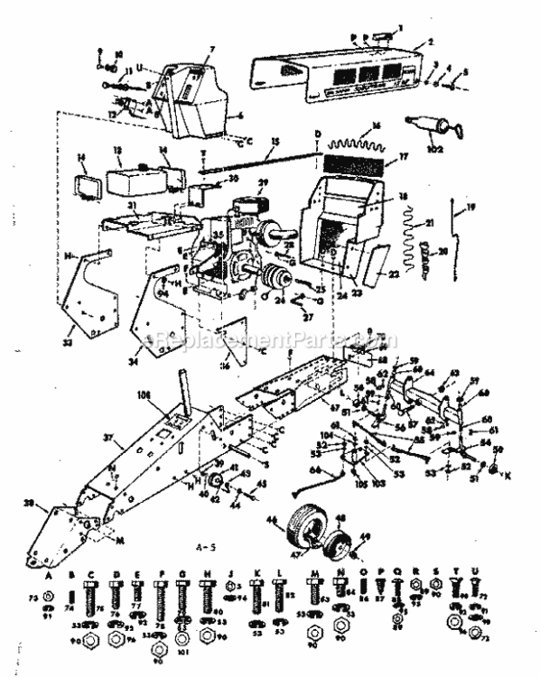 Page A Diagram and Parts List for 91725131  Craftsman Lawn Tractor