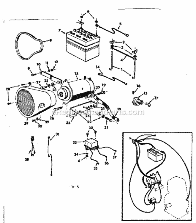 Page D Diagram and Parts List for 91725131  Craftsman Lawn Tractor