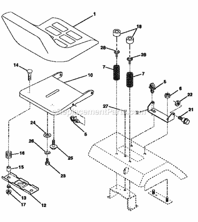 Page E Diagram and Parts List for 917251360  Craftsman Lawn Tractor