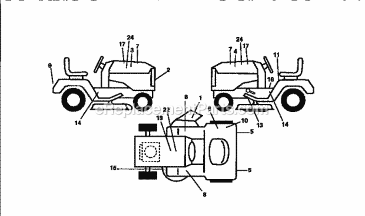Page F Diagram and Parts List for 917251360  Craftsman Lawn Tractor