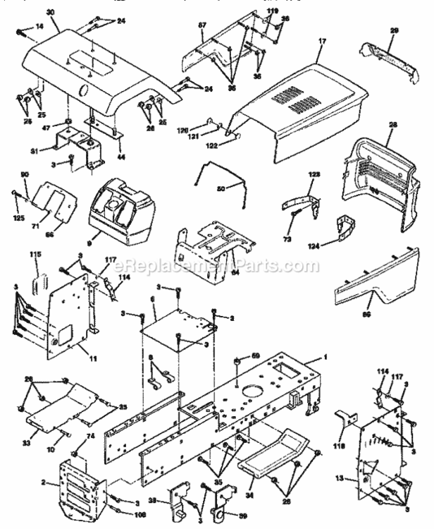 Page B Diagram and Parts List for 917251470  Craftsman Lawn Tractor