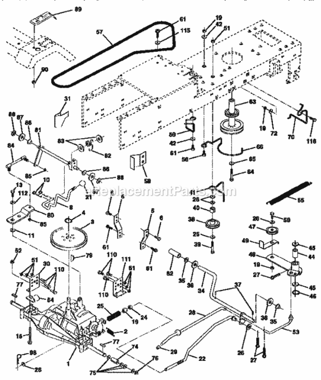 Page C Diagram and Parts List for 917251470  Craftsman Lawn Tractor