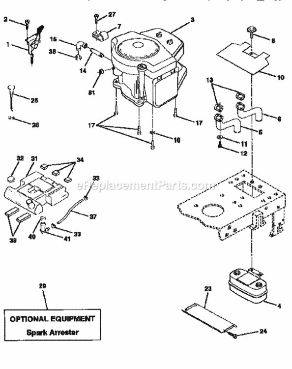 Page E Diagram and Parts List for 917251470  Craftsman Lawn Tractor