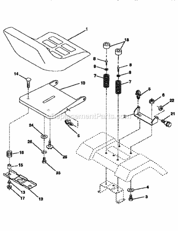Page F Diagram and Parts List for 917251470  Craftsman Lawn Tractor