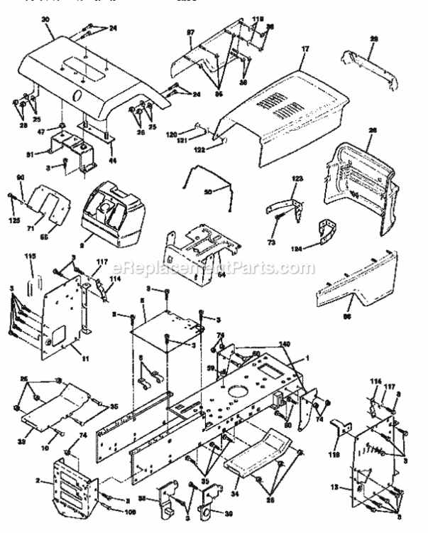 Page B Diagram and Parts List for 917251471  Craftsman Lawn Tractor