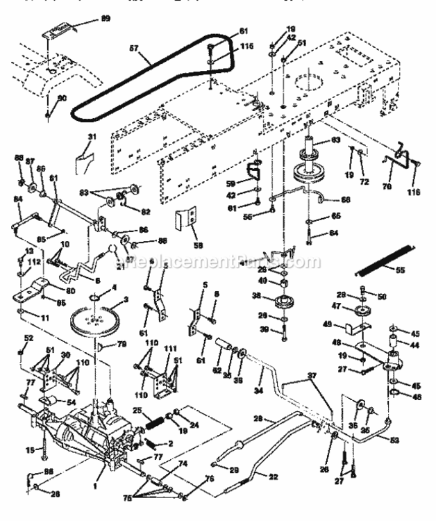 Page C Diagram and Parts List for 917251471  Craftsman Lawn Tractor