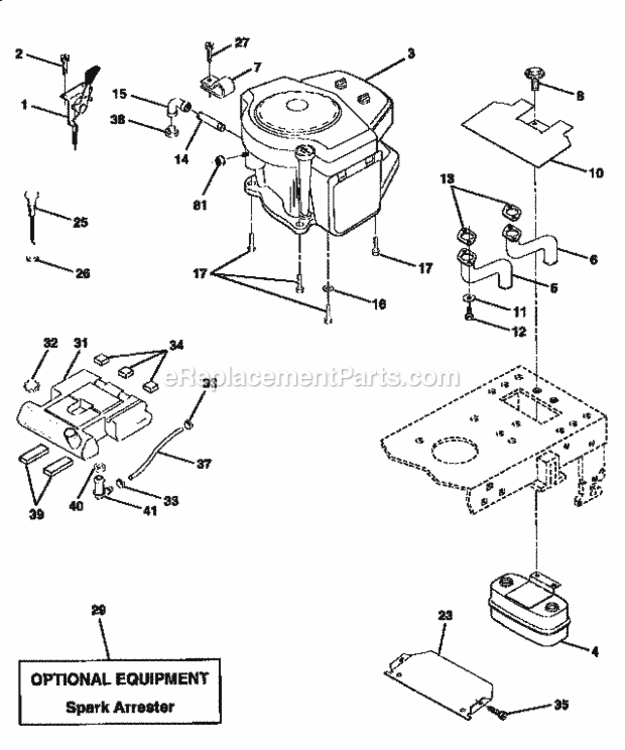 Page E Diagram and Parts List for 917251471  Craftsman Lawn Tractor