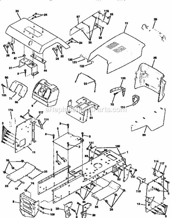 Page B Diagram and Parts List for 917251472  Craftsman Lawn Tractor