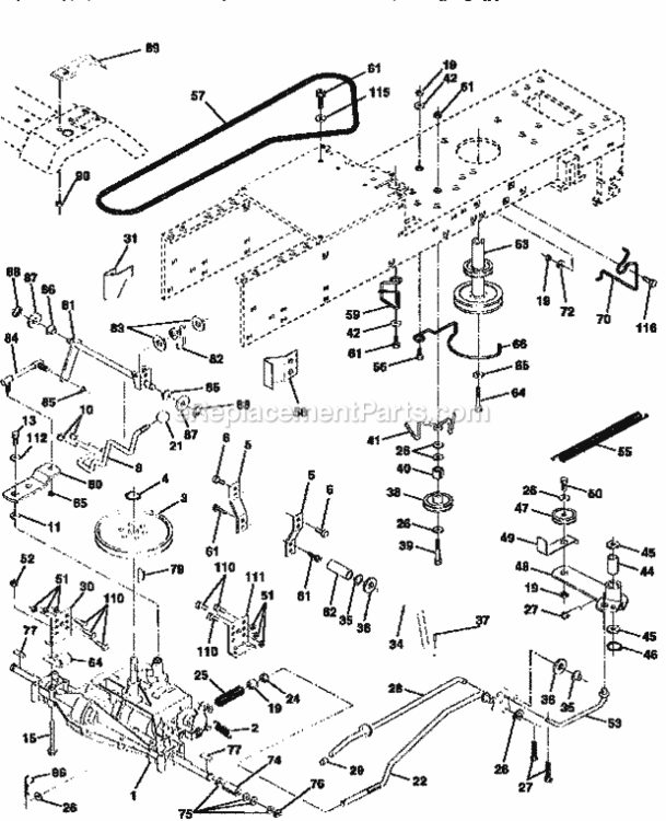 Page C Diagram and Parts List for 917251472  Craftsman Lawn Tractor