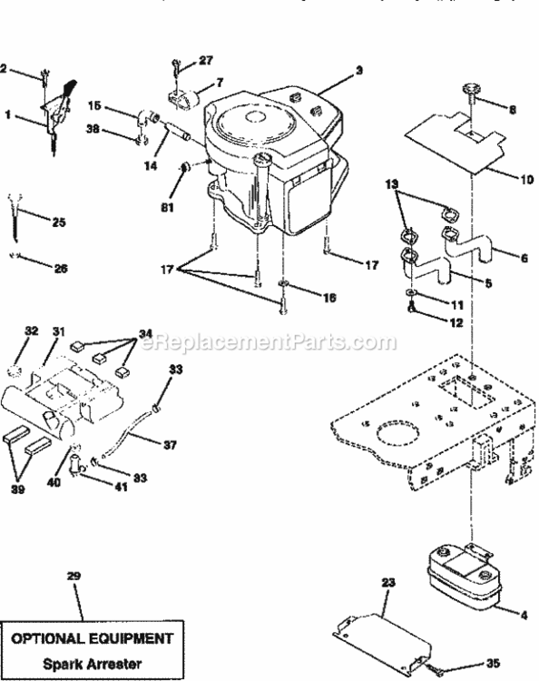 Page E Diagram and Parts List for 917251472  Craftsman Lawn Tractor