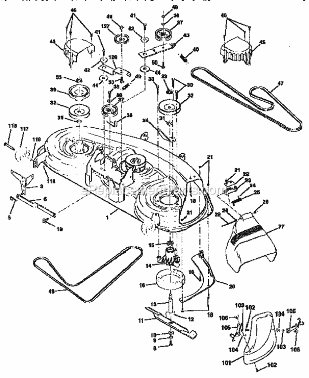Page J Diagram and Parts List for 917251480  Craftsman Lawn Tractor