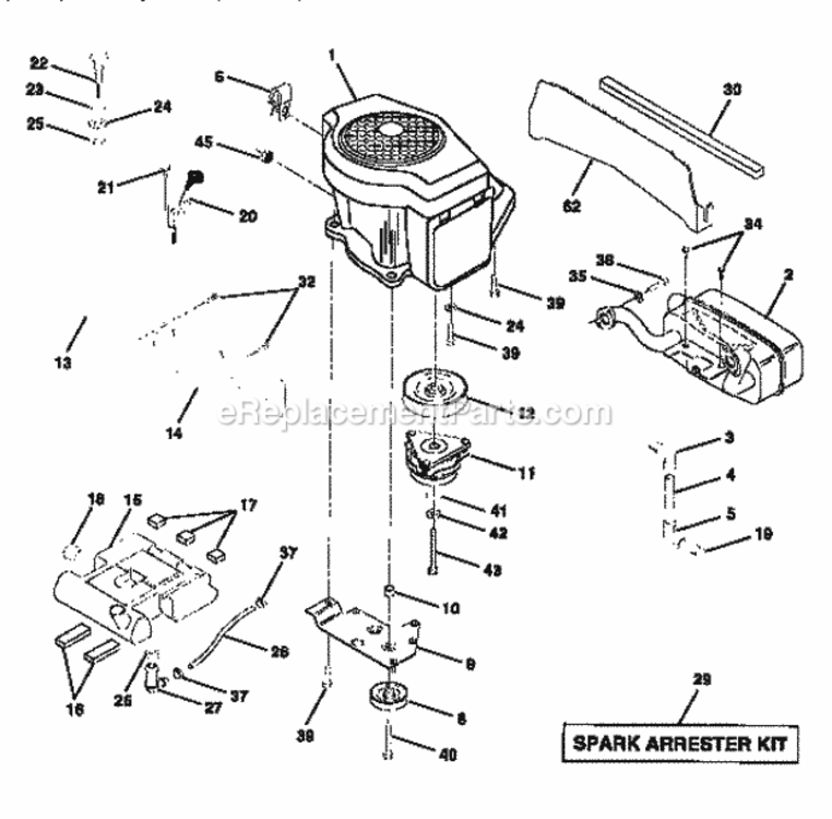 Page E Diagram and Parts List for 917251480  Craftsman Lawn Tractor