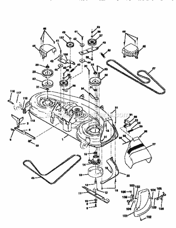 Page J Diagram and Parts List for 917251481  Craftsman Lawn Tractor