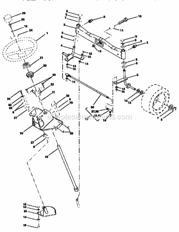 Page D Diagram and Parts List for 917251482  Craftsman Lawn Tractor