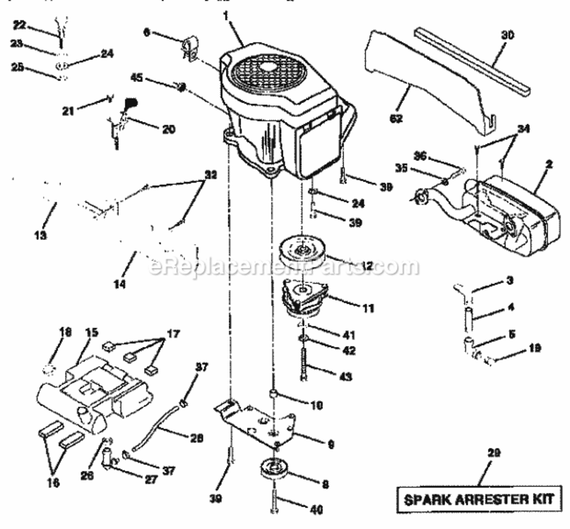 Page E Diagram and Parts List for 917251490  Craftsman Lawn Tractor