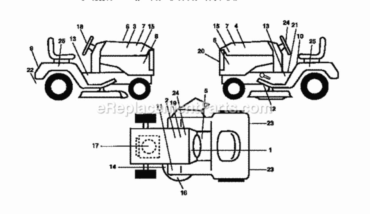 Page H Diagram and Parts List for 917251490  Craftsman Lawn Tractor