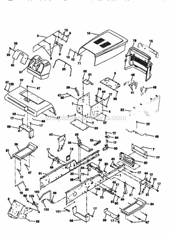 Page B Diagram and Parts List for 917251491  Craftsman Lawn Tractor