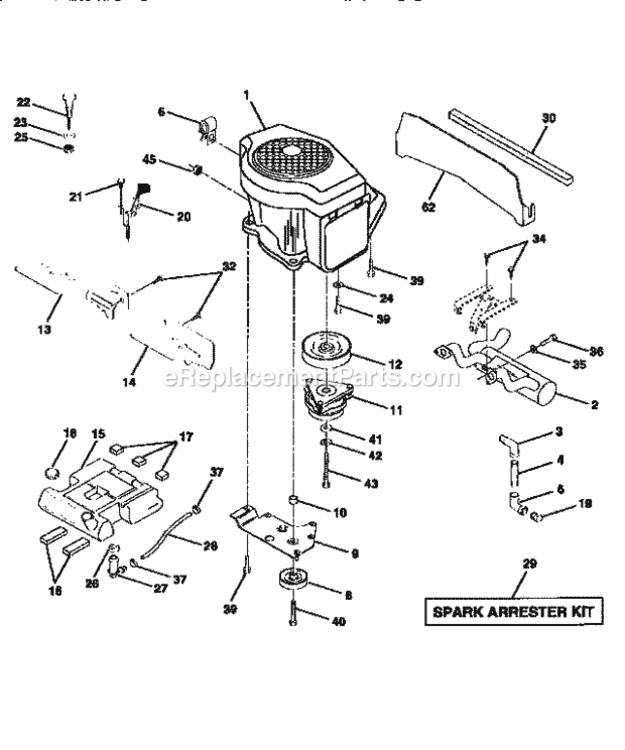 Page E Diagram and Parts List for 917251492  Craftsman Lawn Tractor