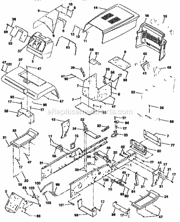 Page B Diagram and Parts List for 917251493  Craftsman Lawn Tractor