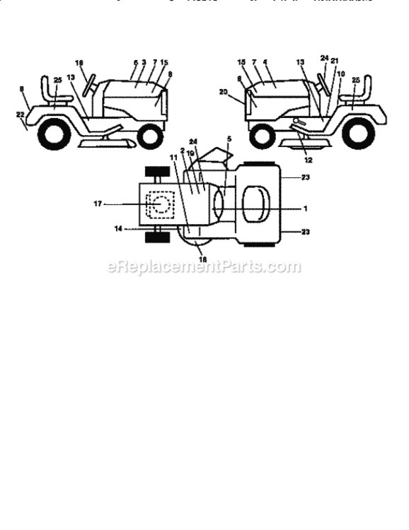 Page H Diagram and Parts List for 917251493  Craftsman Lawn Tractor