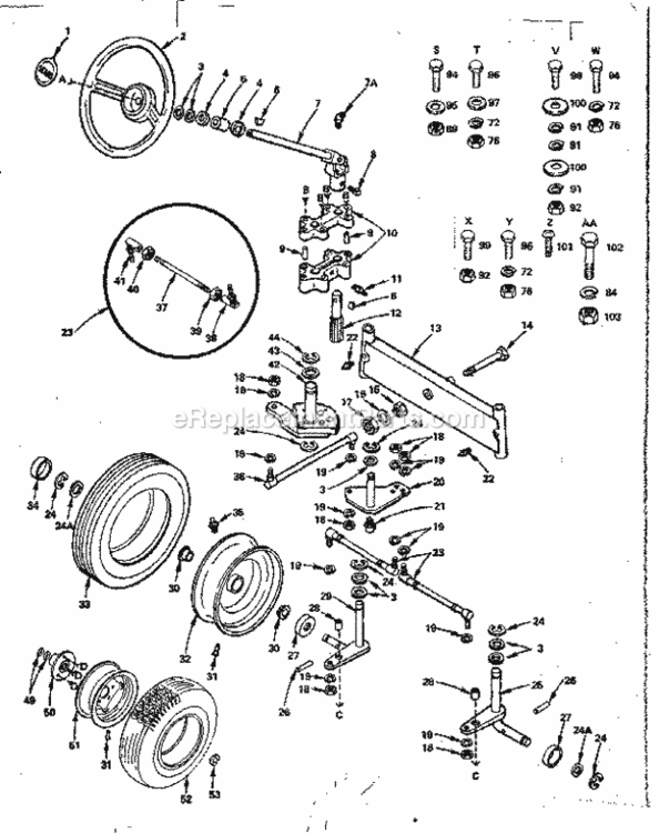 Page C Diagram and Parts List for 91725150  Craftsman Lawn Tractor