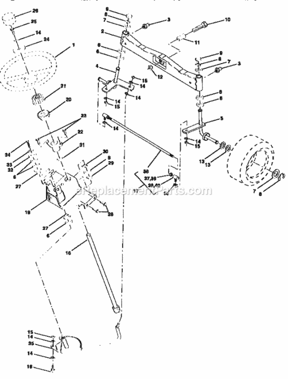 Page D Diagram and Parts List for 917251510  Craftsman Lawn Tractor