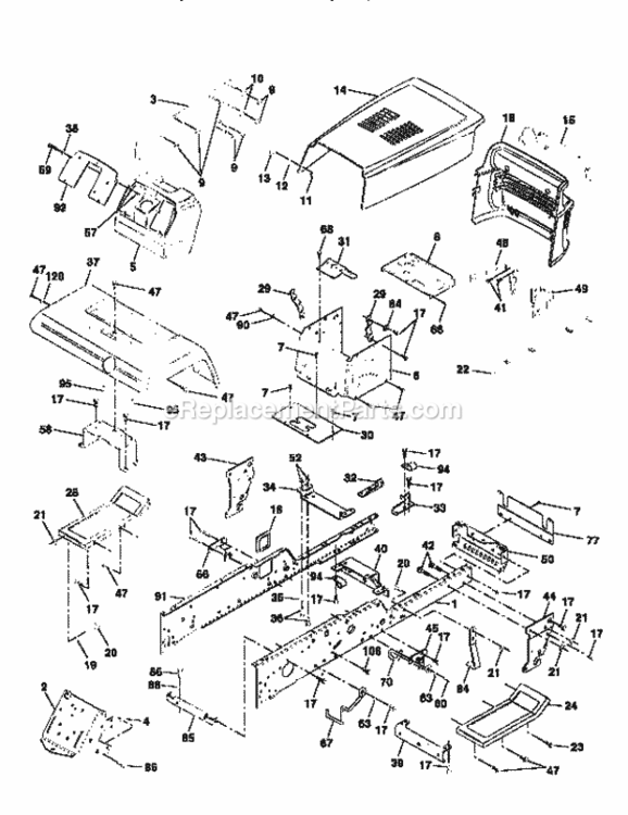 Page B Diagram and Parts List for 917251512  Craftsman Lawn Tractor