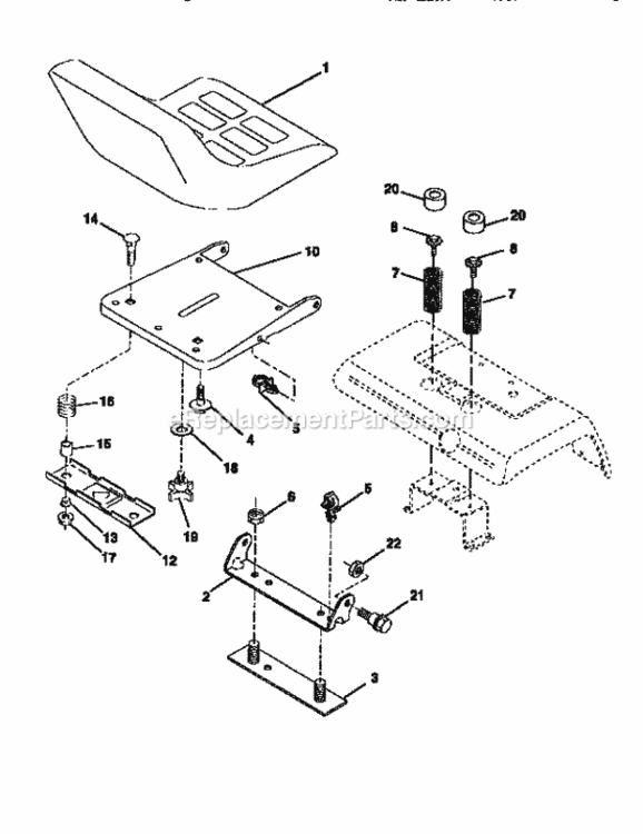 Page G Diagram and Parts List for 917251520  Craftsman Lawn Tractor