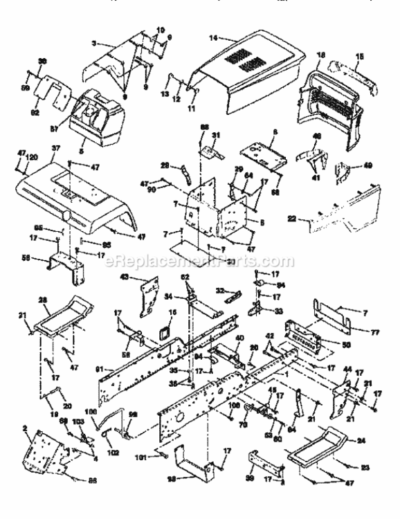 Page B Diagram and Parts List for 917251521  Craftsman Lawn Tractor