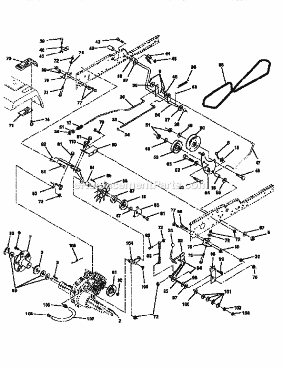 Page C Diagram and Parts List for 917251521  Craftsman Lawn Tractor