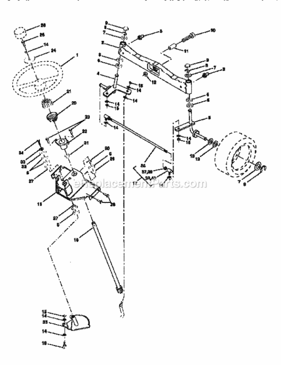 Page D Diagram and Parts List for 917251521  Craftsman Lawn Tractor