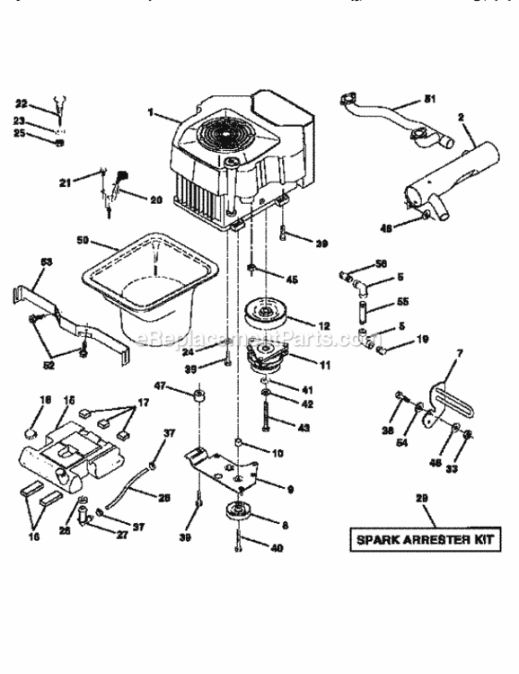 Page E Diagram and Parts List for 917251521  Craftsman Lawn Tractor