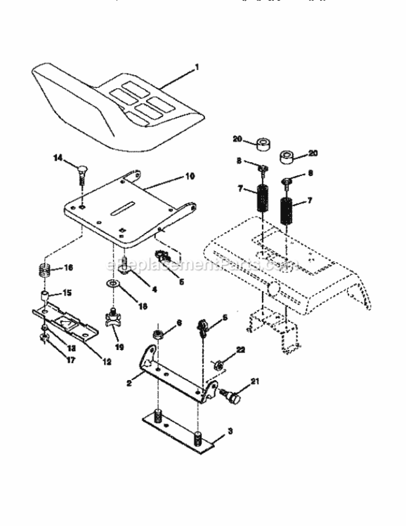 Page F Diagram and Parts List for 917251521  Craftsman Lawn Tractor