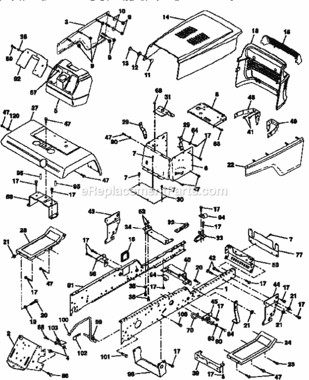 Page B Diagram and Parts List for 917251523  Craftsman Lawn Tractor