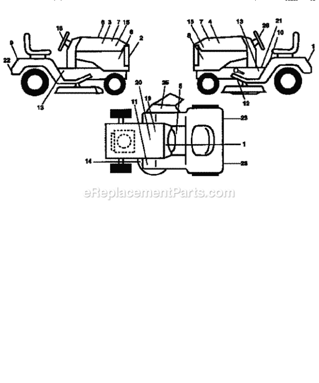 Page I Diagram and Parts List for 917251523  Craftsman Lawn Tractor