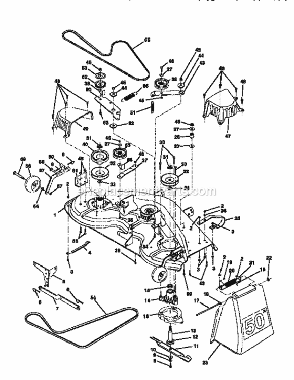 Page J Diagram and Parts List for 917251550  Craftsman Lawn Tractor