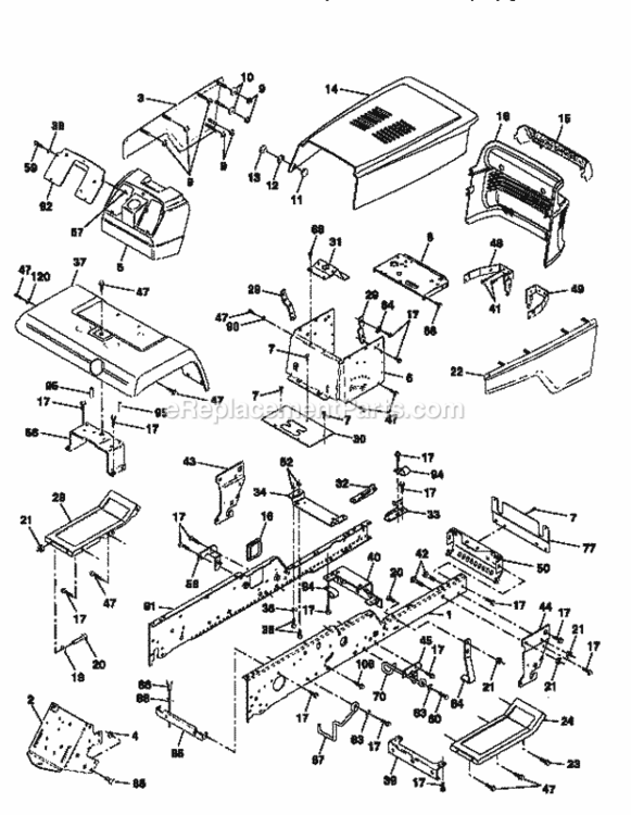 Page B Diagram and Parts List for 917251550  Craftsman Lawn Tractor