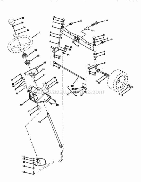 Page D Diagram and Parts List for 917251550  Craftsman Lawn Tractor
