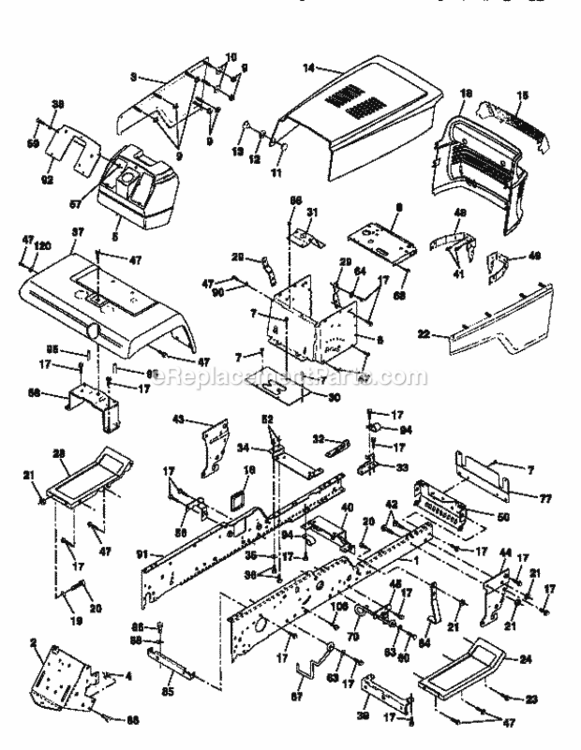 Page B Diagram and Parts List for 917251551  Craftsman Lawn Tractor
